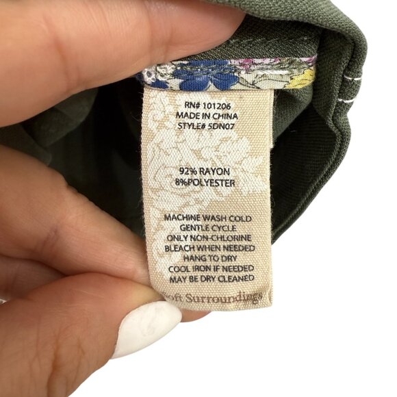 Soft Surroundings Cropped Green D'orze Button up Jacket Women's size 3X - Picture 8 of 8